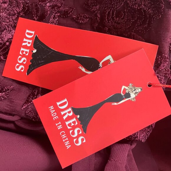 FAB FLOWY MOTHER OF THE BRIDE CHIFFON SKIRT CORSET LACED BACK DRESS GOWN MERLOT - Picture 11 of 11